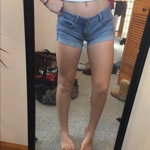 blue denim bullhead/pacsun shorts